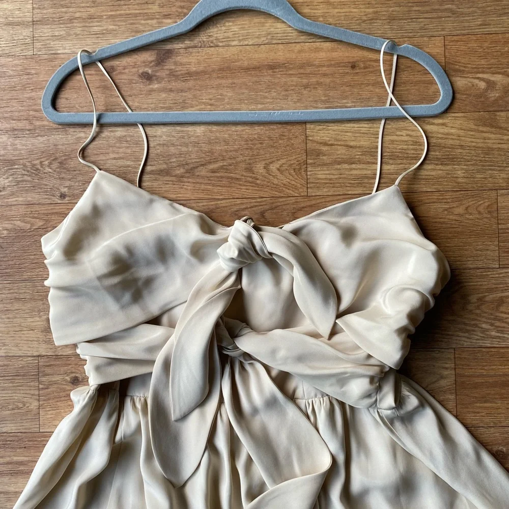 Reformation Carrara Silk Crème Gown size 12 NWT - Picture 5 of 6